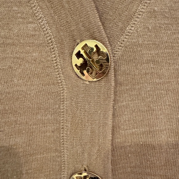 Tory Burch Brown Cardigan Sweater Merino Wool - Picture 3 of 4
